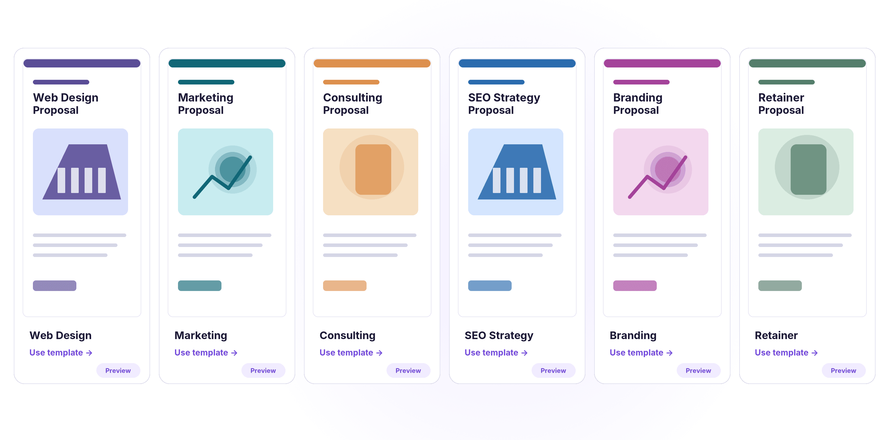 Examples of MyProposal proposal template designs